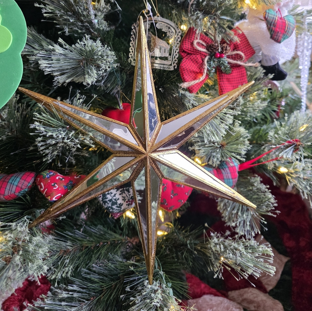 NEW Raz Imports 12" Large Gold Mirrored Star Christmas Ornament